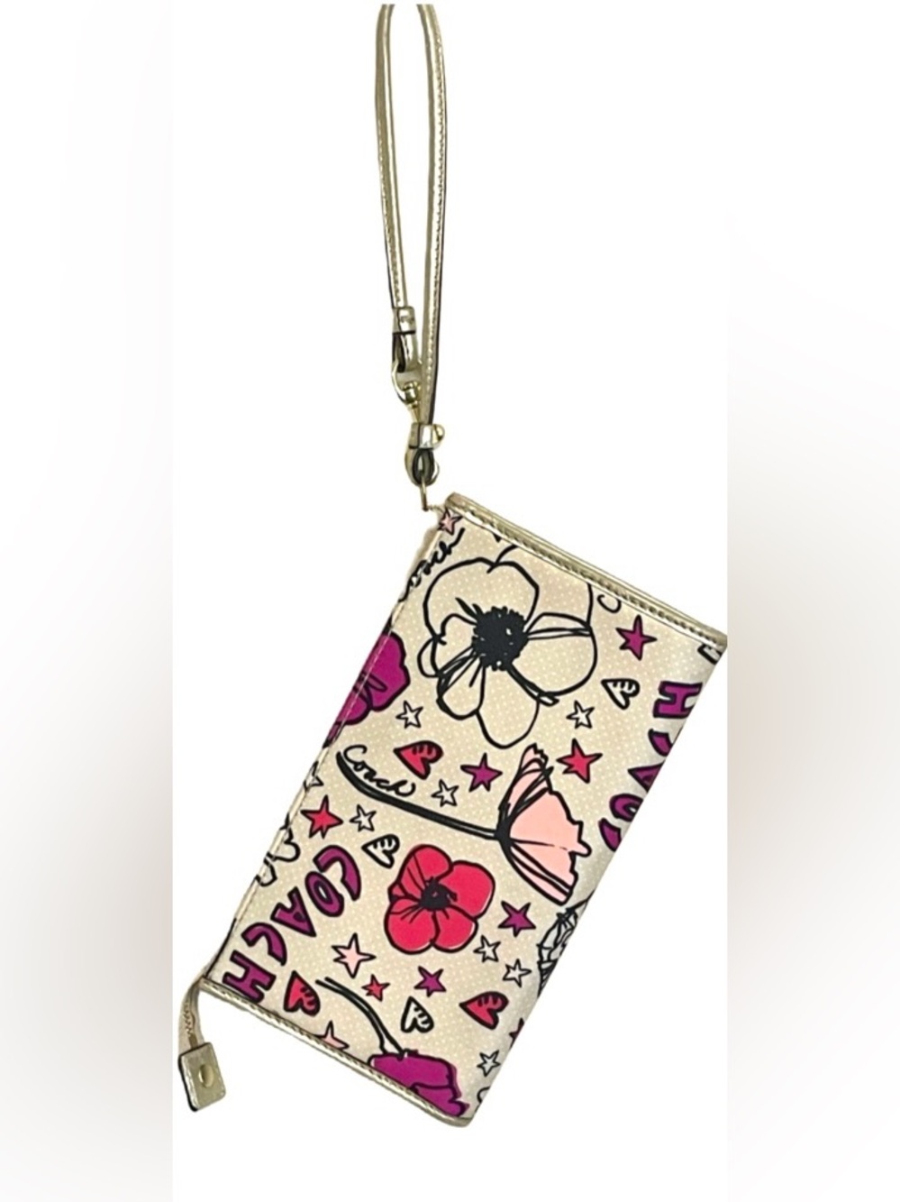 Vintage Coach Poppy Kyra Floral Graffiti Sateen Wallet Wristlet Y2K Rare - Picture 3 of 16